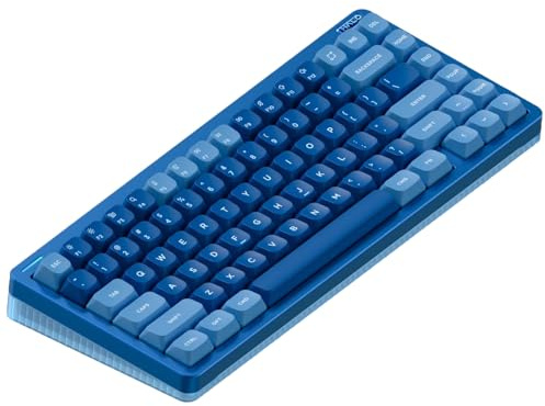 nuphy Halo75 V2 Clavier Mécanique de Jeu, 75% sans Fil Hot Swappable Bluetooth, 83 Touches, RGB Rétro-éclairé, Supporte Bluetooth/2.4GHz/USB-C - (Bleu, Mint (37gf))