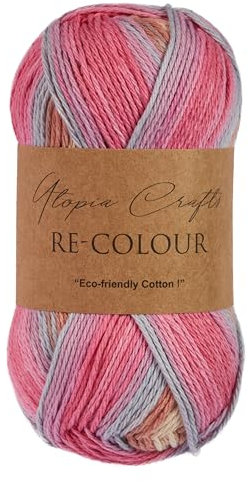 Utopia Crafts Re-Colour Knitting & Crochet Yarn 100g (Spring Blossom)