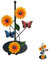 Tissue Roll Organizer, Papierrollenhalter Küche Stehend, Küchenrollenhalter Schwarz, Eisen Sonnenblume Schmetterling Papierhandtuchhalter, Kreative Dekoration Für Zuhause, Café, Restaurant