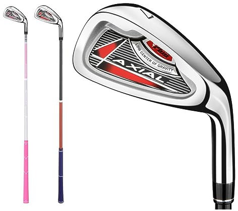 # 7 Hierro de Palo de Golf para golfistas Junior 3-12, con Eje de Grafito, Varilla de aleación de Zinc, Plancha de Golf para diestros para niños (# 7 (Rosa),9-12 años)