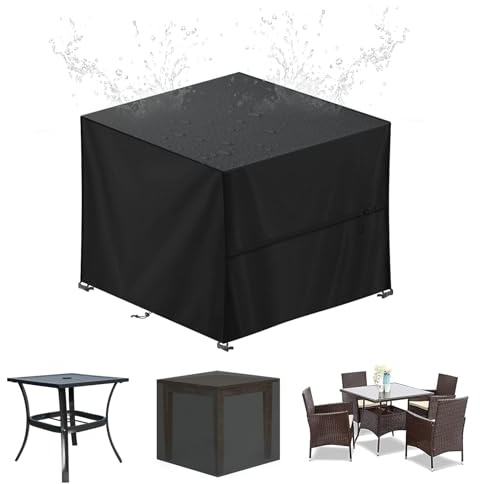 Copertura per mobili da giardino esterno, copertura per tavolo esterno impermeabile 80 x 80 x 80 cm, copertura per mobili da giardino, coperture protettive per set di mobili, set di mobili copertura