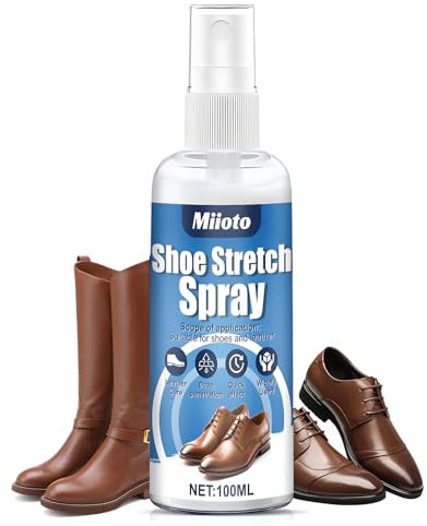 Miioto Spray Dilatador Zapatos - para la Eliminación Rápida de Puntos de Presión, Expande Botas - Apto para Cuero, Gamuza, Charol, Nobuk, Suavizante, 100ml