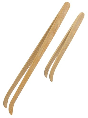 Pawfly 2 Pack Reptile Feeding Tongs, 11 & 6.5 Bamboo Reptile Tongs, Long Reptile Feeding Tweezers, Safe Reptile Tweezers Feeder Tool for Lizard Bearded Dragon Gecko Snak