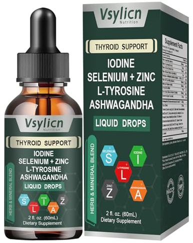 Gotas de Yodo Líquido | Suplemento para Tiroides, Energía y Metabolismo | Yodo Vegano y No transgénico, vegano, probado por terceros, altamente absorbible | 60ml