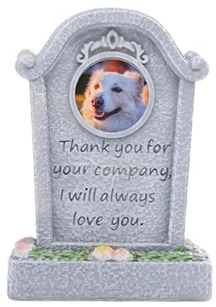 LIXSAZSE Statue commémorative en résine pour Animaux de Compagnie, en Signe de sympathie, pour la Perte d'un Animal Bien-aimé. Monument funéraire pour Petits Animaux Jardin, Gris, Accompagner