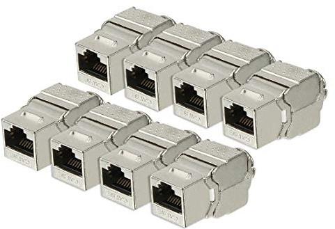 New Lon0167 RJ 45 Featured keyston-e Jack Module reliable efficacy Cat.5E FTP 500 Mhz 10GB No Tools Needed Shielded - 8 Pack Silver(id:00f dd 57 fd4)