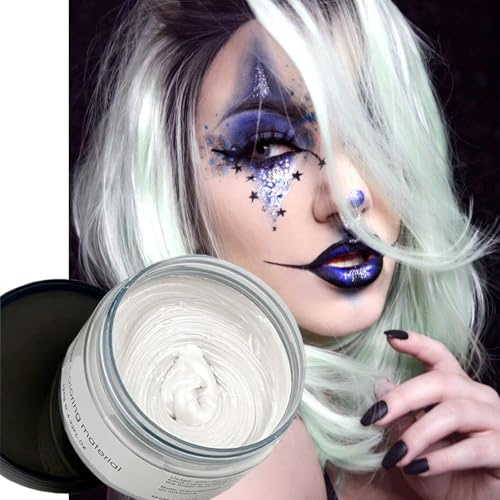 Haarfarbe Wachs Instant Haarfarbemittel Einweg-Haarschlamm Naturliche Frisur Creme Tempor?re Modelliermasse Pomade Unisex Weiß