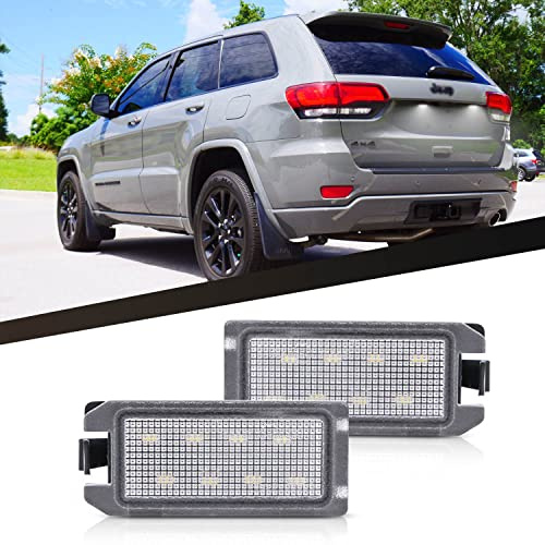 njssjd Canbus LED registreringsskyltbelysning för J.eep Grand C.herokee (WK2) C/passpatriot klar vit 6000 K 12 V LED bakre etikettlampor montering