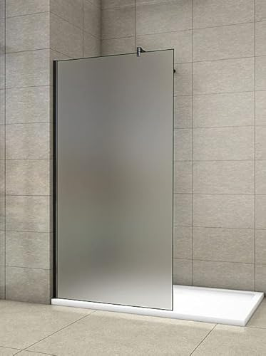 Aica Sanitär Walk in Dusche 120cm Duschabtrennung Duschwand 10mm Milchglas mit Glasschutzfolie H.200cm