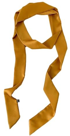 GIMIRO Damen Satin Gürtel 5cm x 195cm Band Imitated Silk Lange Schal Kleid Bund Hut Zubehör (Yellow)