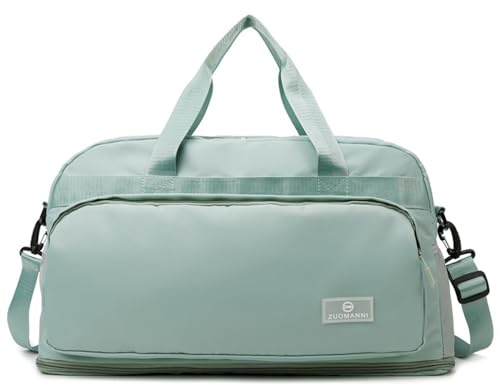 Vllcsla Bolsa de Gimnasio Deporte Mujer Grande, Expandible 37,7 L a 50,7 L, con Bolsillo Húmedo, Bolsa de Viaje Deportiva de Fin de Semana con Correas, Bolso Weekend Equipaje de Mano Ligera