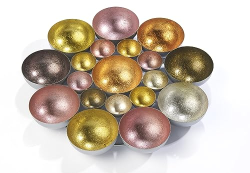 Kobolo Kerzenhalter Kerzenschale Dekoschale Bubble aus Metall in rosa, Silber, Gold und braun