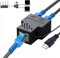 Panlouting RJ45 Ethernet 1 auf 2 Splitter Adapter, 2 Ports zur Gleichzeitigen Nutzung, Hohe Geschwindigkeit 100 Mbit/s, Internet Netzwerk LAN Steckdosenverlängerung mit USB Anschluss