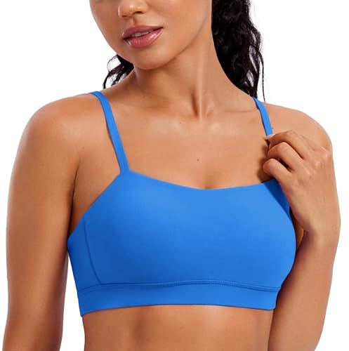 CRZ YOGA Butterluxe Donne Regolabile Cinghia Bandeau Reggiseno Sportivo - Imbottito Senza Fili Yoga Reggiseno Blu Scintillante 44