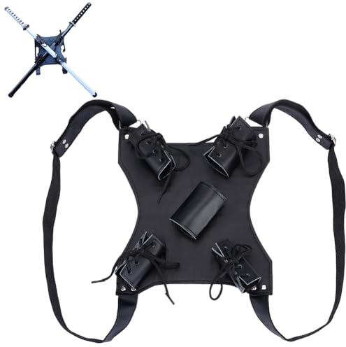 nbeads Sacs à Épées, 27.2x24 cm Sac D'Épée en Cuir PU Sac de Transport D'Épée avec Gaine de Clôture Sac de Rangement D'Épée Étui de Transport D'Épée pour Costume de Cosplay d'halloween, Noir