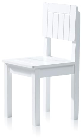 KHG Kinderstuhl weiß Landhaus für Kinderzimmer, Pflegeleichte Oberfläche, robust, kindgerechte Höhe 59 x 29 x 29 cm