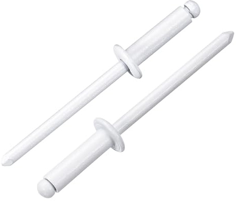 sourcing map 50Pcs 5/32x1/2 Aluminum Blind Rivets, Aluminum Grip and Steel Mandrel, Dome Head Long Split Rivets for Metal, Furniture, Automotive, White