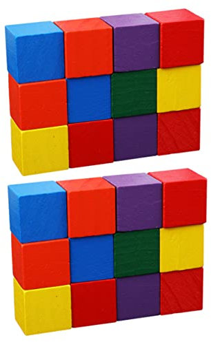 DIKACA 1 Satz Würfelblöcke Puzzle rätselbuch laubsägen für holzbausteine Holzspielzeug Set pädagogisches Würfelblockspielzeug Lernspielzeug für Colorful