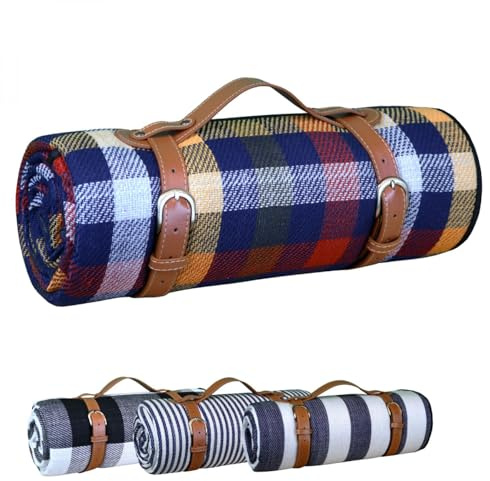 Linxor - Couverture de Pique-Nique, Tapis, Nappe imperméable - 200 x 200 cm - Plusieurs Coloris