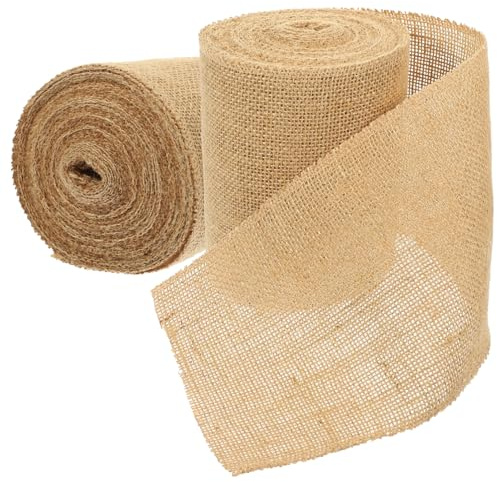 SOIMISS 2 Rouleaux Toile de Jute Épaisse pour Protection Arbres et Plantes Gel Paillis Naturel Enveloppe Protectrice Jardin