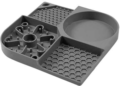 Generic Tappetino da Leccare per Mangiatoia Lenta per Animali Domestici, Tappetino da Leccare per Cani Multiuso 4 in 1 per Animali Domestici e Gatti (GREY)