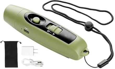 LEKEFETO Fischietto elettronico con LED, 3 toni e 2 modalità di luce, fischietto da arbitro ricaricabile USB, fischietto di segnale forte per allenatori, polizia, insegnanti ed esterni (verde)