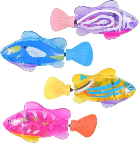 Pesce Elettronico Robo Fish - 4 Pezzi Giocattolo Galleggiante per Vasca da Bagno e Piscina - Riutilizzabile, per Bambini