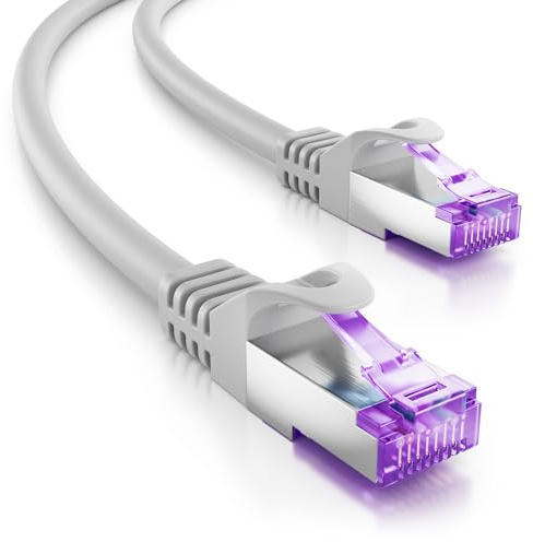 deleyCON 20m CAT7 Netzwerkkabel - 10 Gigabit - RJ45 Patchkabel Ethernet Kabel (Kupfer, SFTP PiMF Schirmung) - für Highspeed LAN DSL Switch Modem Router Patchpanel CAT7 CAT6 CAT5 - Grau