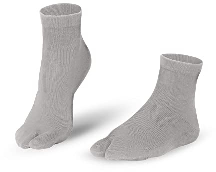 Knitido Traditionals Tabi | Short Split Toe Socks in Cotton, Size:UK 9-11 (EU 43-46), Colours:Light Grey (103)