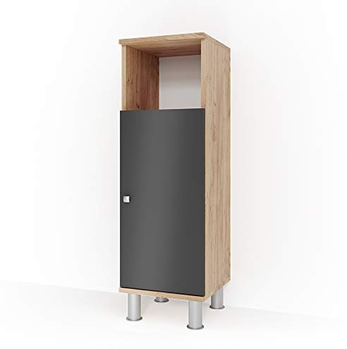 Vicco Midischrank Fynn, Eiche, 30 x 95 cm, zur Aufbewahrung von Badutensilien und kompatibel mit Fynn