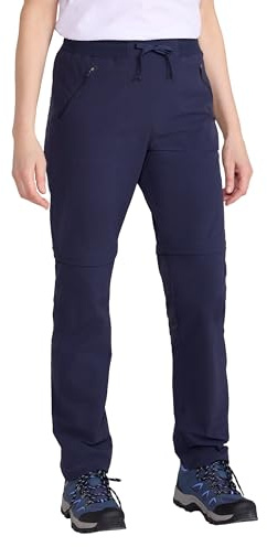 Mountain Warehouse Explorer Womens Zip Off Trousers - Quick Drying Pants, UV Protection Bottoms - Spring Summer, Hiking, Camping & Outdoors Navy (Regular Length) 14