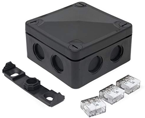 IP66 External/Outdoor Waterproof Junction Box (86x86x50mm +Connectors)