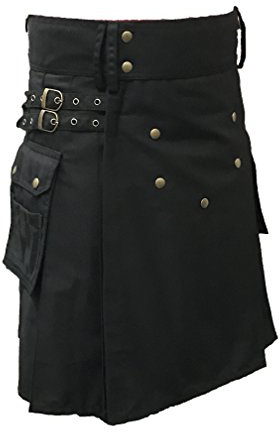 McWilliams Kilts para hombre, Active Men's Deluxe Sport Utility Kilt, disfraz de hombre escocés, Negro, 52