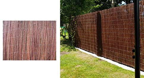 Dynamic24 Weidematte Sichtschutzmatte Garten Sichtschutz Weide Matte Natur Zaun Weidenzaun (90cm, 500cm)
