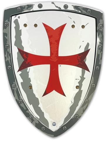 Liontouch Maltese Knight Shield - 39,5 x 29,8 cm | Medieval Pretend Play Foam Toy For Children With Classic Red Cross Theme | Safe Weapons & Battle Accessory For Kid’s Dress Up & Costumes