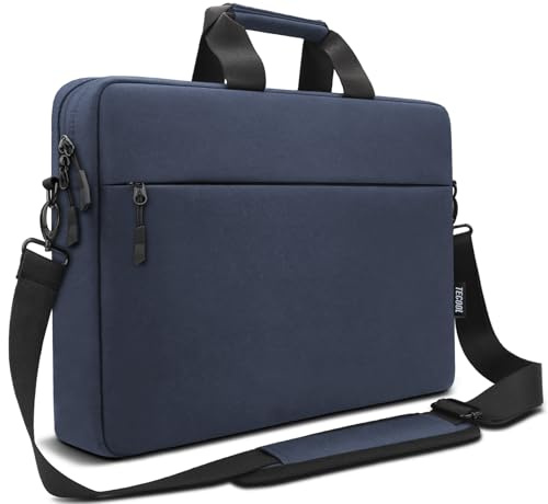 TECOOL 15,6 16 Pulgadas Bolsa para Portátil Bandolera, Funda Ordenador Impermeable Maletín Bolsa Mensajero para 15 15,6 16 Pulgadas Acer Asus Lenovo HP Dell NoteBook, MacBook Pro 16, Azul Oscuro