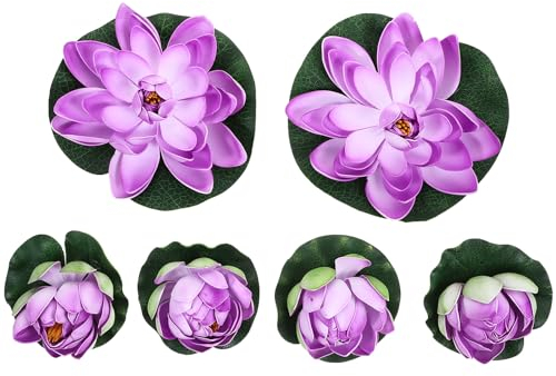 Cabilock 12 STK Blumenschmuck für Aquarien Bad gefälschte Pflanze seerosen künstlich künstliche seerosen Laterne Aquarium Lotusblumenteichdekor Teichdeko Seerose Anlage Dekorationen Boden