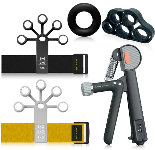 AIVORO Handtrainer, Griffkraft Trainer 5er Pack, Verstellbarer Grip Trainer, fingermuskeltrainer, Ideales Workout für Fitnessbegeisterte und Sportler