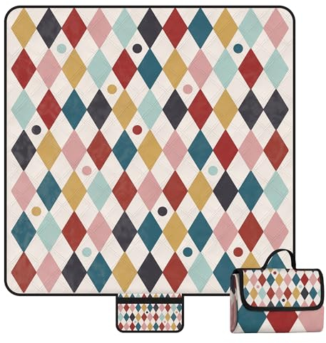 Stranddecke Sandfrei, 200 x 200cm Faltbare Wasserdicht Picknickdecke für 4-6 Personen, Leicht Tragbar Waschbar Strandmatte mit Tragegriff, Outdoor Decke für Park, Garten, Gras, Wandern - Morandi