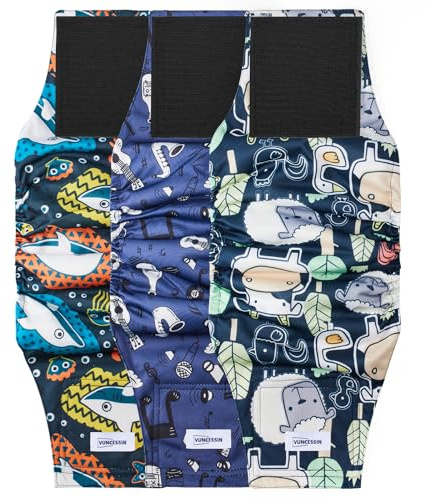 Washable Male Dog nappies Reusable, Premium Belly Band for Incontinence(L) | High Absorbing puppy pants, Pee Wraps for Doggie, Pack of 3, Excitable Urination and Training, dog knickers