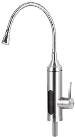 Robinet Oliver Voltz Avec Chauffe-Eau Instantané, 3300W, Bec Flexible, Jusqu'À 60°C, Installation Sur Plan De Travail, Inox