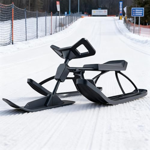 Sushangmao Slitta da Neve 2026/Slitta da Neve con Sicurezza Migliorata, capacità di 220 Libbre, Slitta da Sci, Slitta per Sport Invernali All'aperto per Bambini E Adolescenti, con Volante B