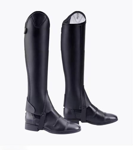 Fabater Demi-chap pour Enfants, Paire Zippée en Cuir Synthétique pour équitation Anglaise, Demi-chap Unisexe pour Enfants, Prise et Solide avec Fermeture à Pression Inférieure (CXXL)