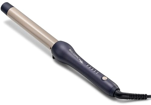 Bio Ionic GoldPro 1 Curling Wand, Blue, Moisture Heat Technology & 24K Gold MX, Ceramic Long Barrel with Adjustable Heat, Versatile Hair Curler for Long-Lasting Curls