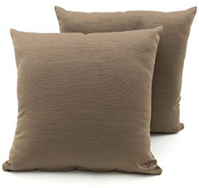 BIANCHERIAWEB Coppia Cuscini Arredo Imbottiti Tessuto Ottoman in Tinta Unita Colore Tortora 43 40x40 Tortora 43