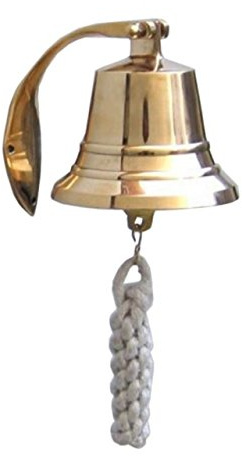Hampton Nautical BL2021-5B Brass Plated Hanging Harbor Bell 4 - Nautical Decor - Nautical Home Decoration
