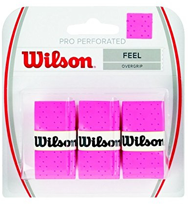 Wilson Pro Overgrip Perforated 3 Pack - White, Green, Pink - Tennis - Badminton - Squash