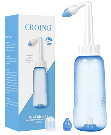 CROING (Botella de 300 ml) Neti Pot, Lavados Nasales