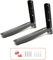 Universal Microwave Oven Wall Mount Shelf with Anti-Slide Rubber Pads & Cable Wall Clips - Adjustable Bracket Kit for Microwave Kitchen Oven - Black