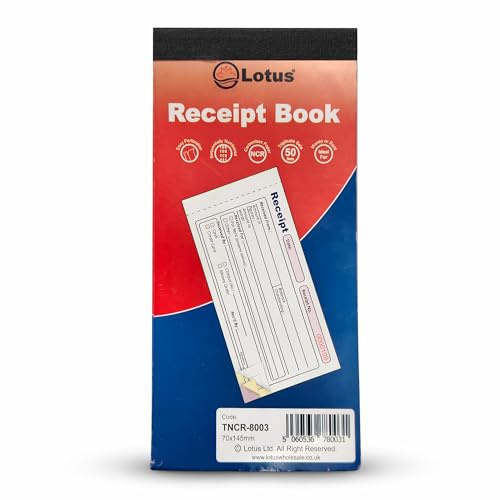 Receipt Book Triplicate 3-Part Money & Rent 70 x 145mm Business & Office